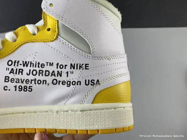Official Maikesneakers Jordan AQ0818-149 Yellow-Cone NRG Dark Air x White 1 Off-White Powder 0607
